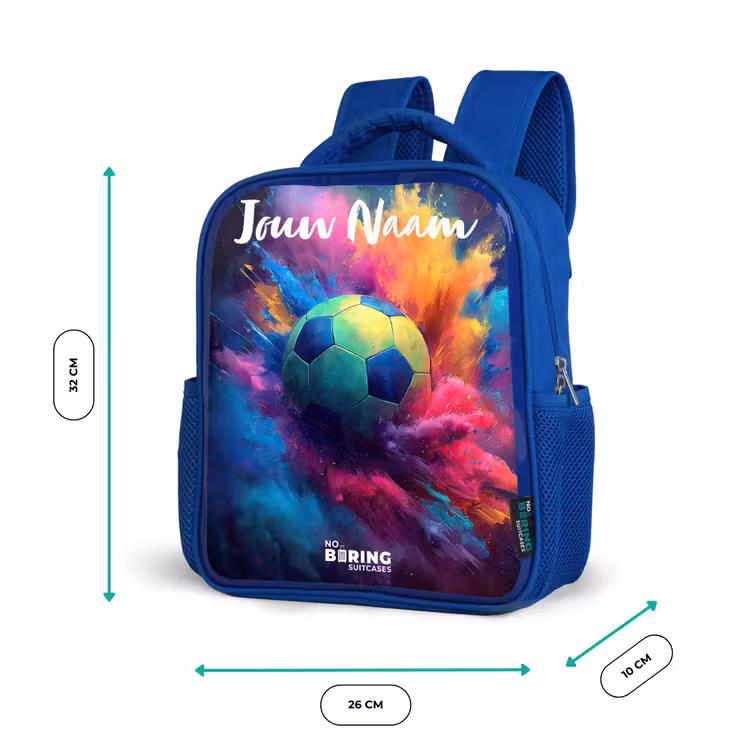 Kinderrugzak met naam - Blauw - Neon - Bal - Kleurrijk — 5