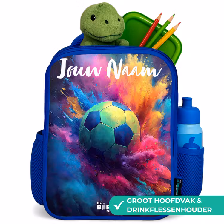 Kinderrugzak met naam - Blauw - Neon - Bal - Kleurrijk — 6