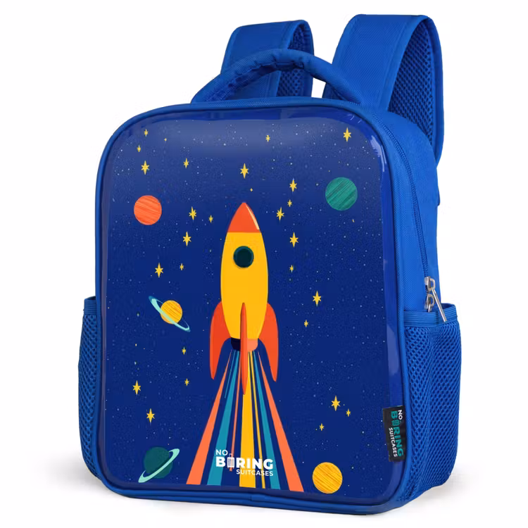 Kinderrugzak - Blauw - Raket - Sterren - Planeet - Ruimte — 7