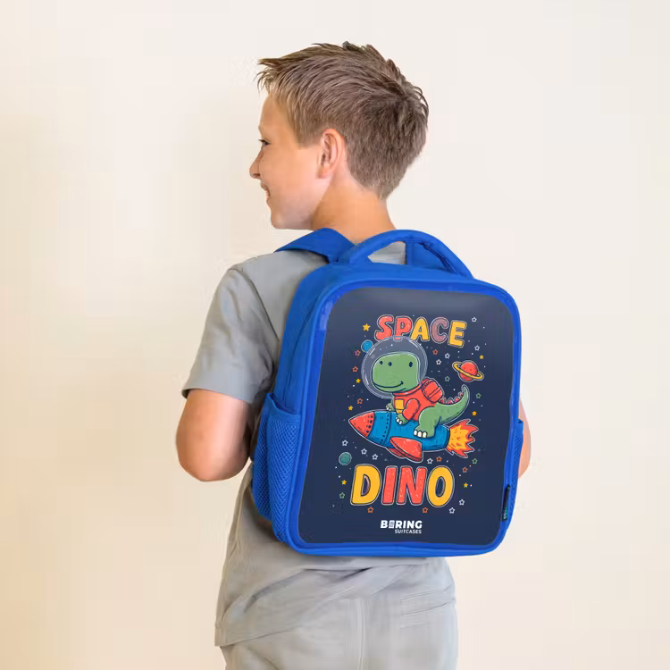 Kinderrugzak - Blauw - Dino - Groen - Raket - Sterren — 3