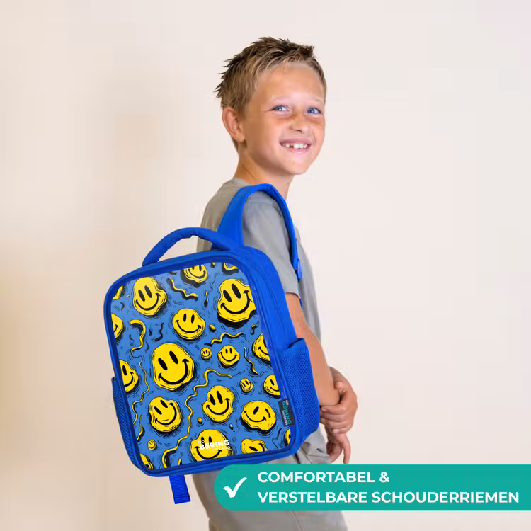 Kinderrugzak - Blauw - Smiley - Geel - Blauw — 4