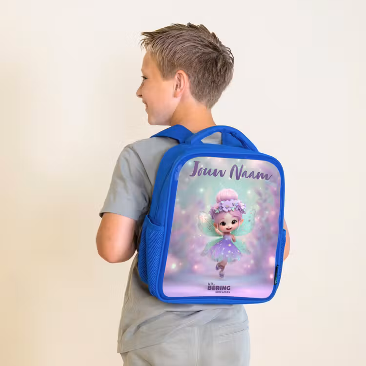 Kinderrugzak met naam - Blauw - Elf - Tover - Magisch — 3