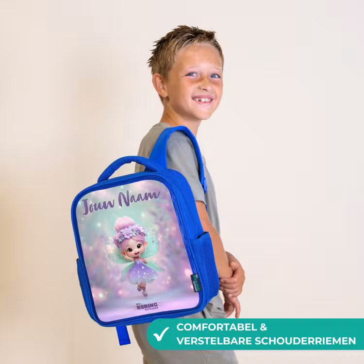 Kinderrugzak met naam - Blauw - Elf - Tover - Magisch — 4