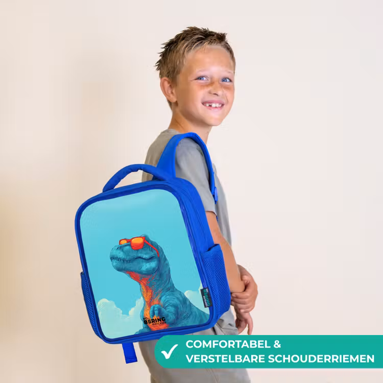 Kinderrugzak - Blauw - Dino - Zonnebril - Blauw — 4