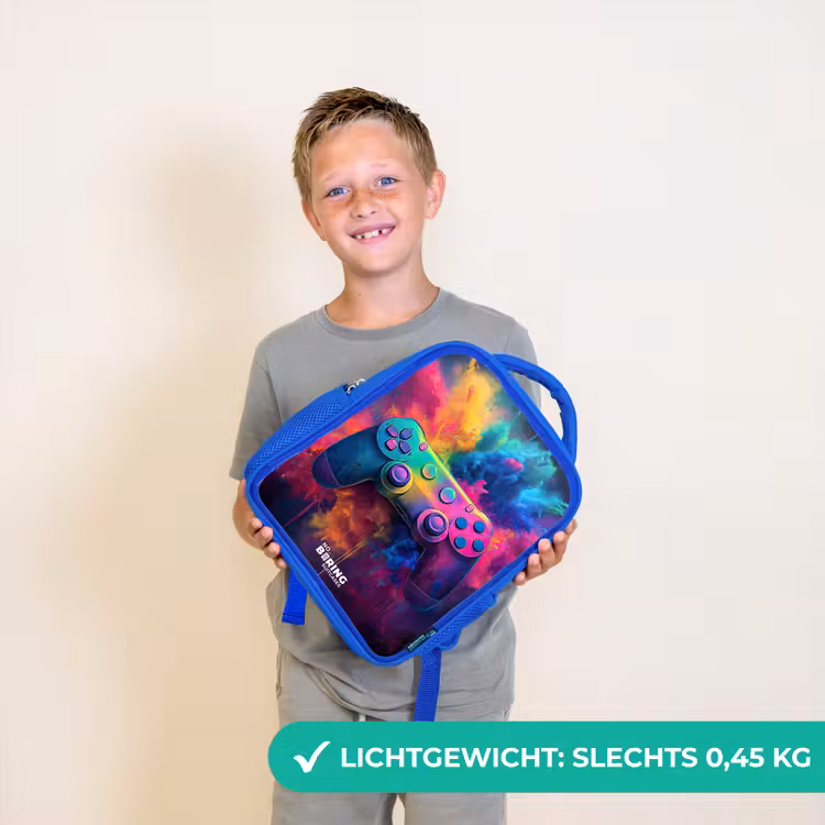 Kinderrugzak - Blauw - Game - Controller - Kleurrijk - Explosie — 2