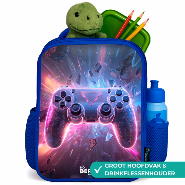 Kinderrugzak - Blauw - Game - Controller - Neon — 6