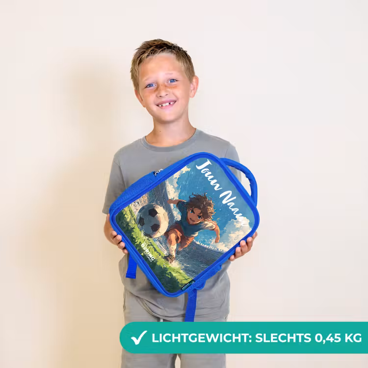 Kinderrugzak met naam - Blauw - Stadion - Voetbal - Jongen β 2