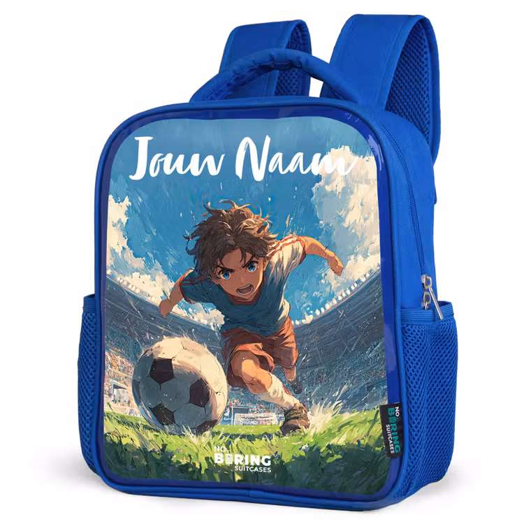 Kinderrugzak met naam - Blauw - Stadion - Voetbal - Jongen β 7