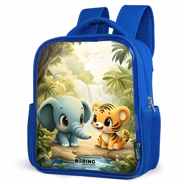 Kinderrugzak - Blauw - Olifant - Tijger - Bos - Jungle — 7