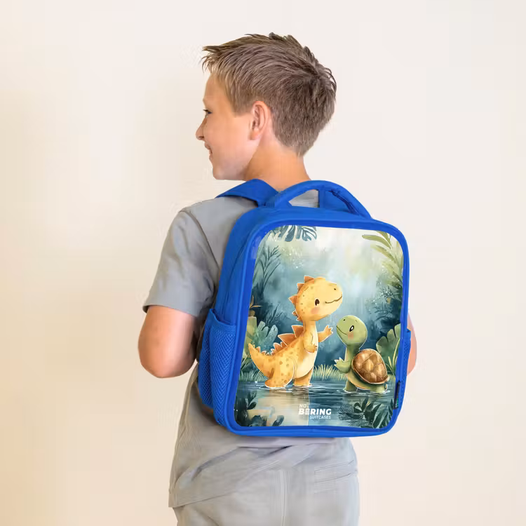 Kinderrugzak - Blauw - Dino - Schildpad - Jungle — 3