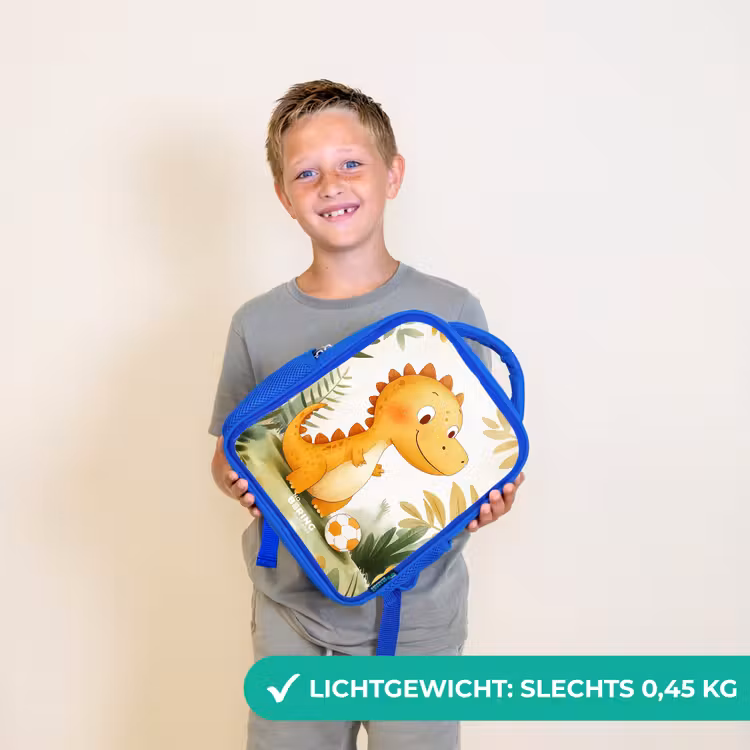 Kinderrugzak - Blauw - Dino - Voetbal - Oranje — 2