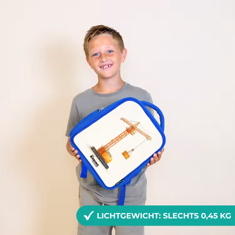 Kinderrugzak - Blauw - Torenkraan - Getekend - Oranje — 2