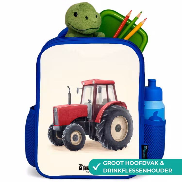 Kinderrugzak - Blauw - Tractor - Getekend - Rood — 6