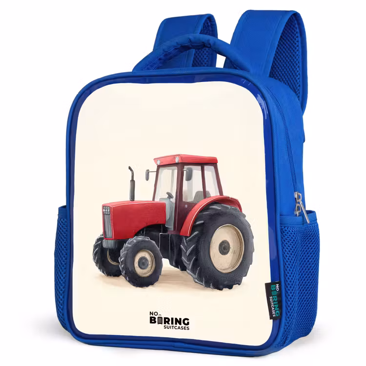 Kinderrugzak - Blauw - Tractor - Getekend - Rood — 7