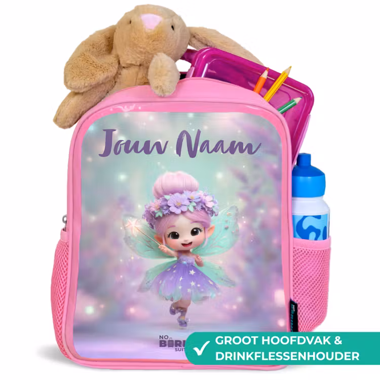 Kinderrugzak met naam - Roze - Elf - Tover - Magisch — 2