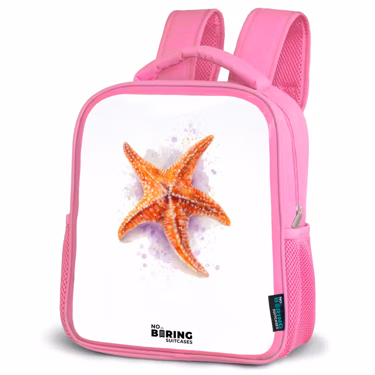 Kinderrugzak - Roze - Oranje Zeester Illustratie — 4