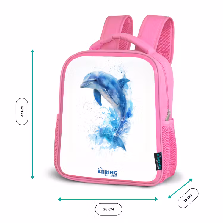 Kinderrugzak - Roze - Springende blauwe dolfijn β 3