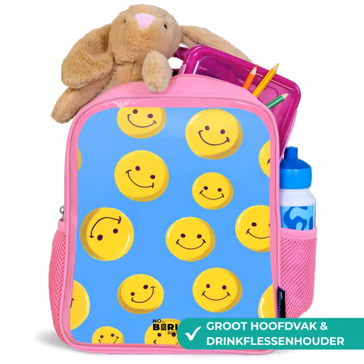 Kinderrugzak - Roze - Vrolijke smileyregen β 2