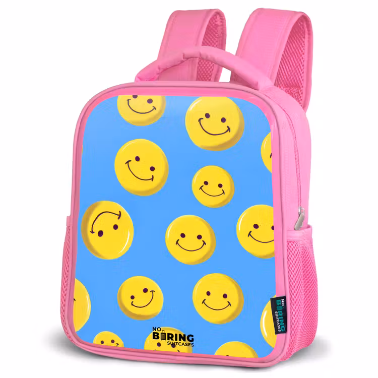 Kinderrugzak - Roze - Vrolijke smileyregen β 4