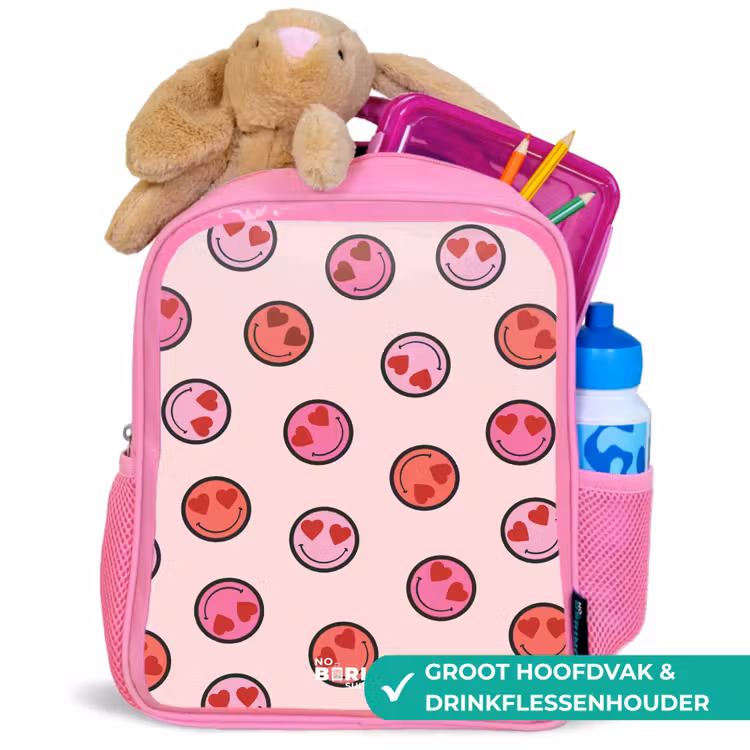 Kinderrugzak - Roze - Hartje - Smiley - Patroon — 2