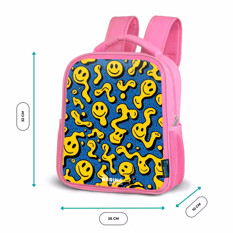 Kinderrugzak - Roze - Smiley - Blauw - Geel β 3