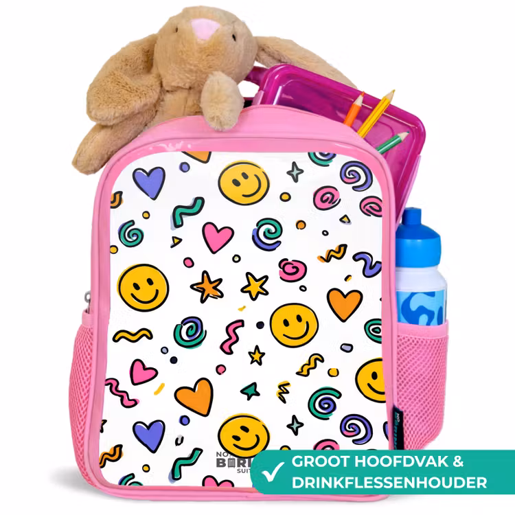 Kinderrugzak - Roze - Smiley - Hartje - Ster — 2