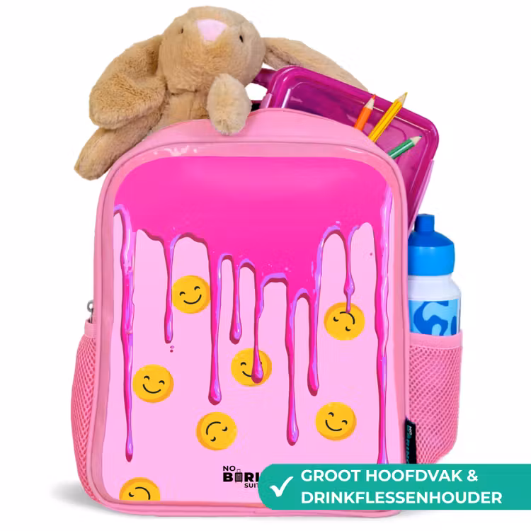 Kinderrugzak - Roze - Verf - Smiley - Roze β 2