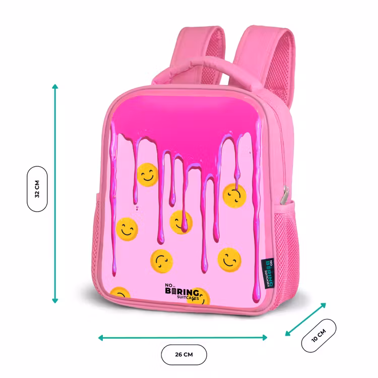 Kinderrugzak - Roze - Verf - Smiley - Roze β 3