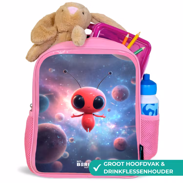 Kinderrugzak - Roze - Rood Ruimtewezen in Kosmische Dans — 2
