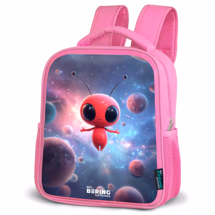 Kinderrugzak - Roze - Rood Ruimtewezen in Kosmische Dans — 4