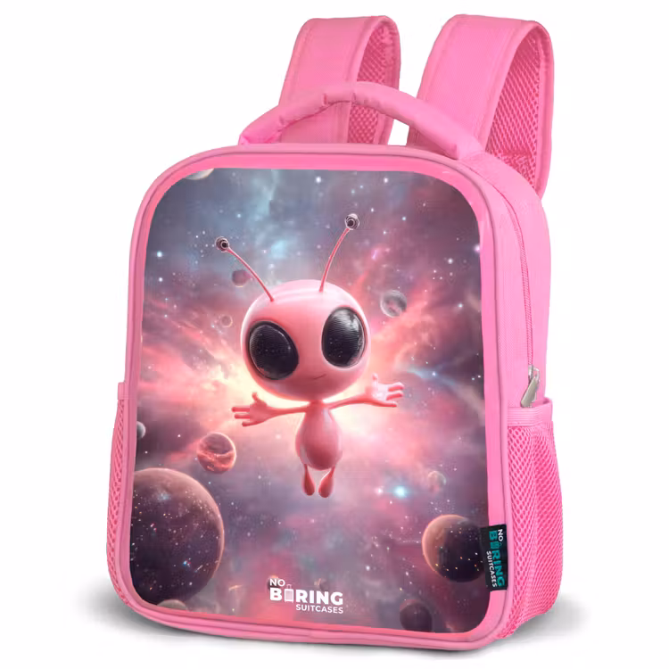 Kinderrugzak - Roze - Roze Alien in Sterrennevel — 4
