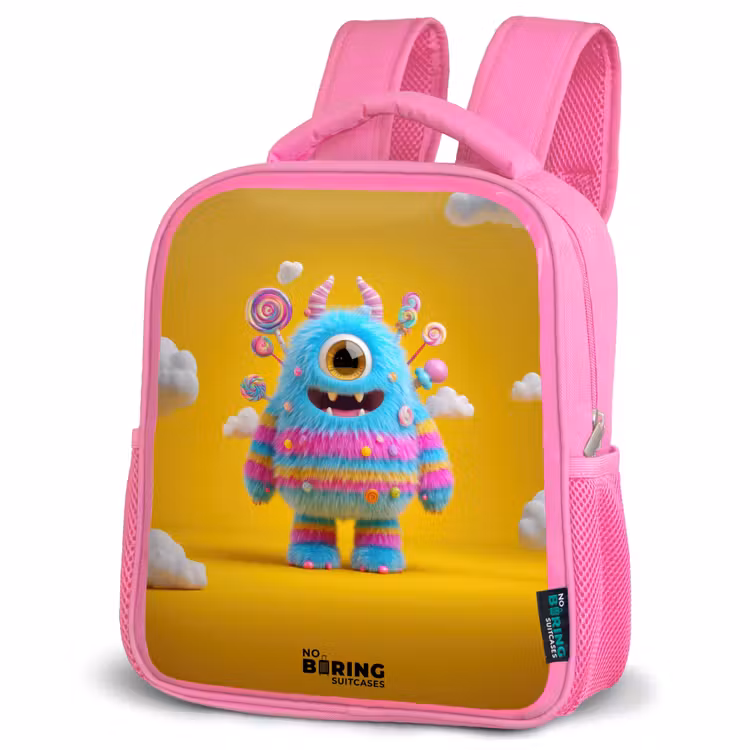 Kinderrugzak - Roze - Snoep - Monster - Regenboog — 4