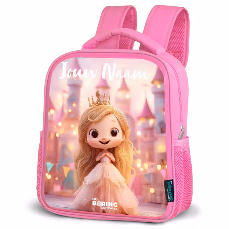 Kinderrugzak met naam - Roze - Prinses - Roze - Kasteel — 4
