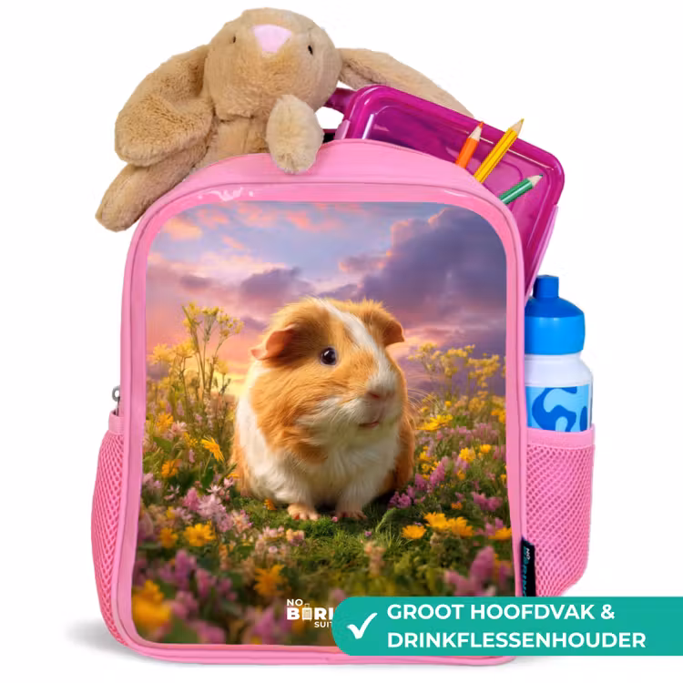Kinderrugzak - Roze - Cavia - Natuur - Dier — 2