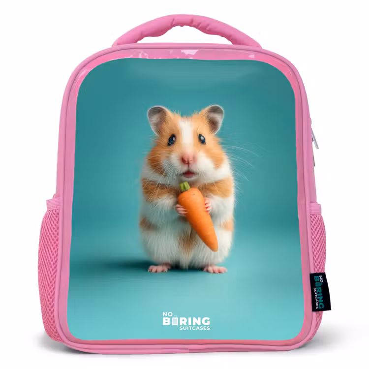 Kinderrugzak - Roze - Hamster - Wortel - Dier — 1
