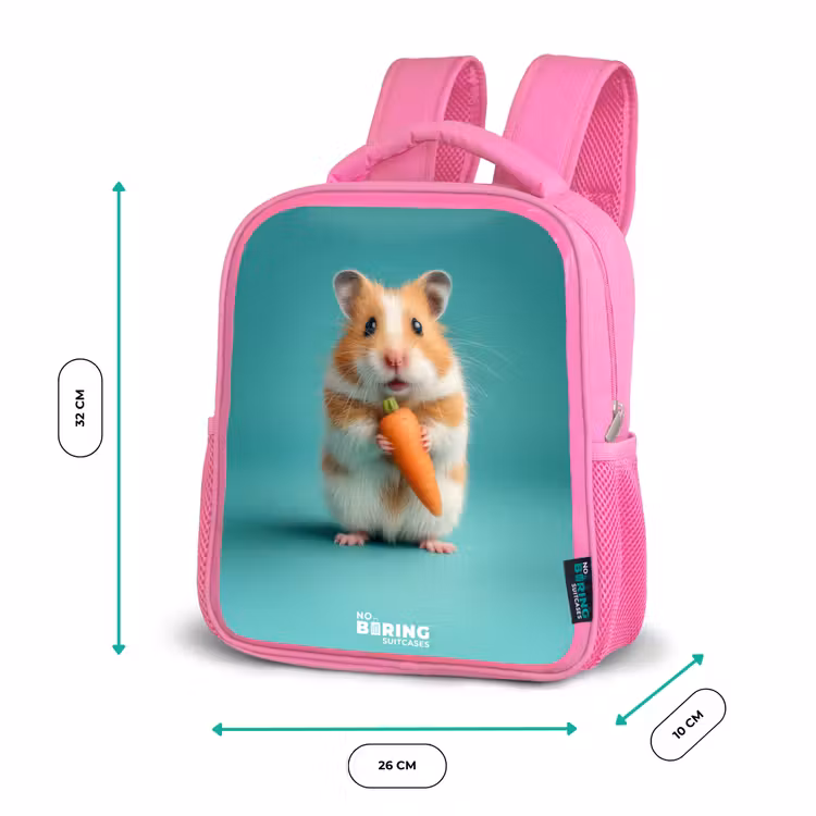 Kinderrugzak - Roze - Hamster - Wortel - Dier — 3