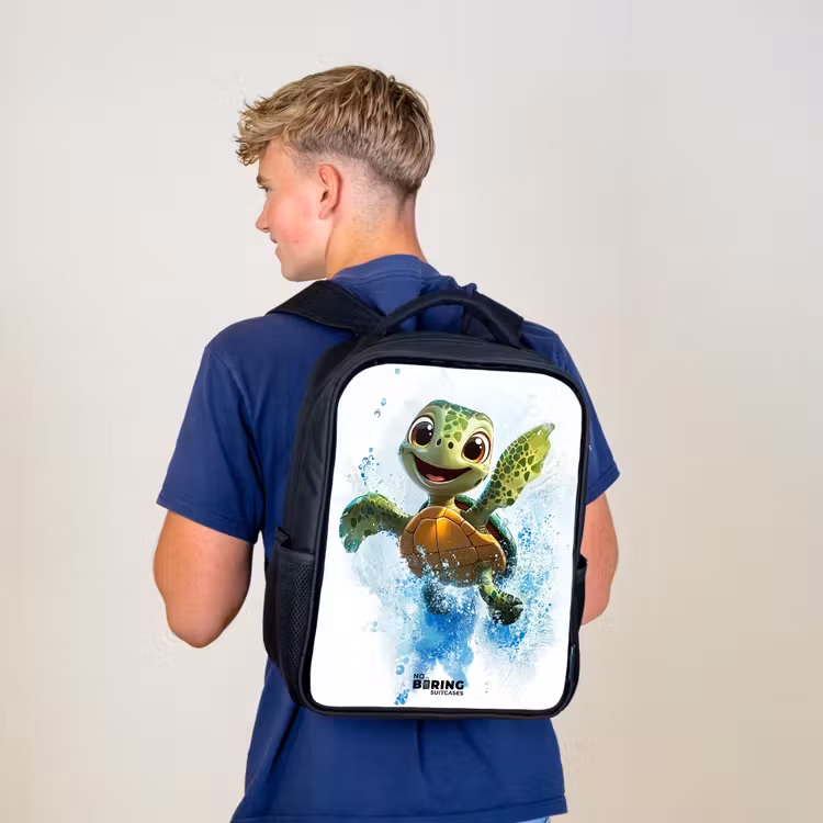 Kinderrugzak - Zwart - Schildpad - Water - Groen — 6