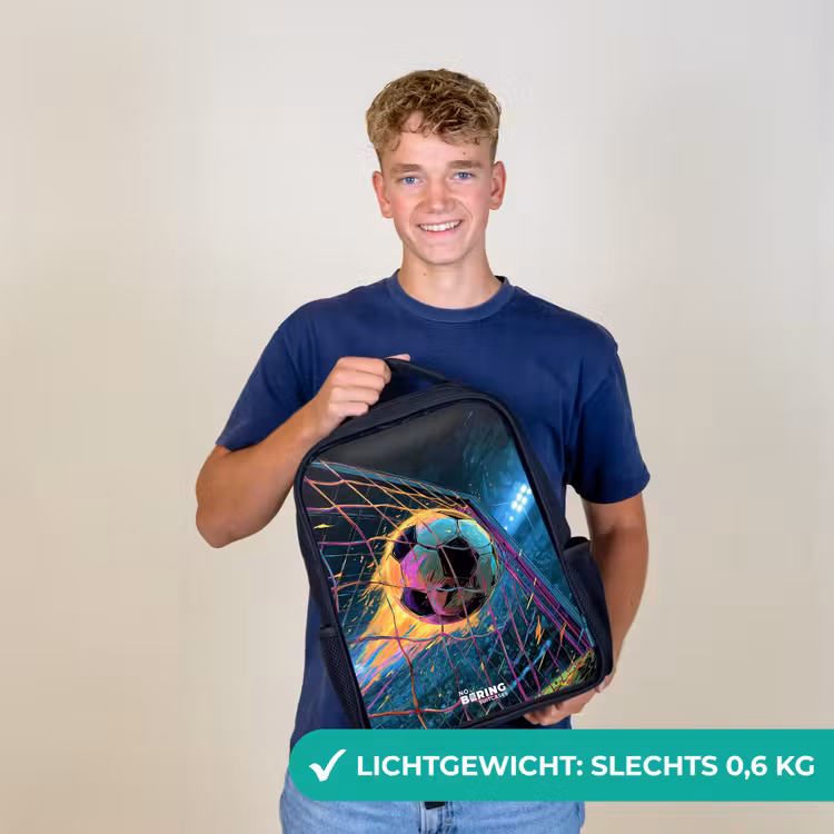 Kinderrugzak - Zwart - Neon - Net - Voetbal - Kleurrijk — 2