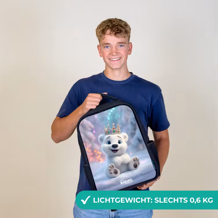 Kinderrugzak - Zwart - IJsbeer - Kroon - Winter — 2