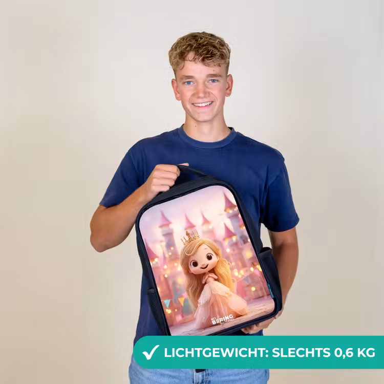 Kinderrugzak - Zwart - Prinses - Roze - Kasteel — 2