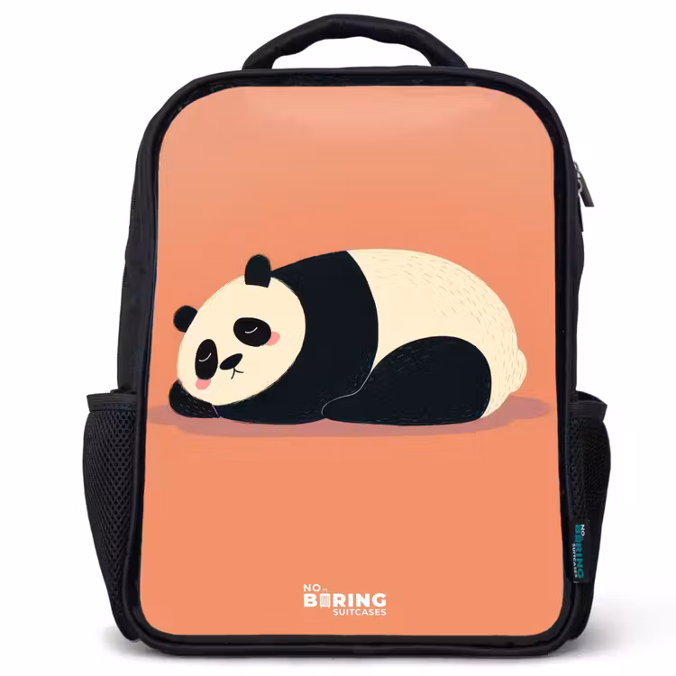 Kinderrugzak - Zwart - Panda - Slapen - Oranje — 1