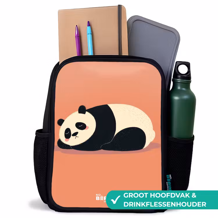 Kinderrugzak - Zwart - Panda - Slapen - Oranje — 4