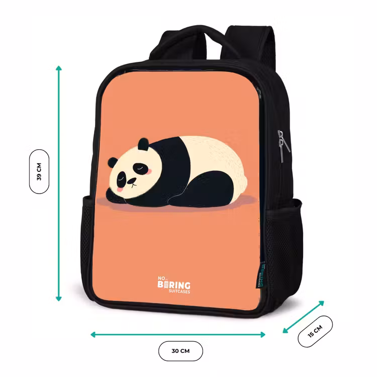 Kinderrugzak - Zwart - Panda - Slapen - Oranje — 5