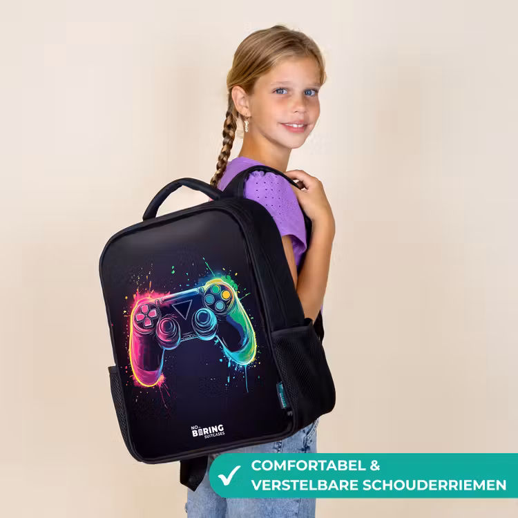 Kinderrugzak - Zwart - Game - Controller - Kleurrijk — 3