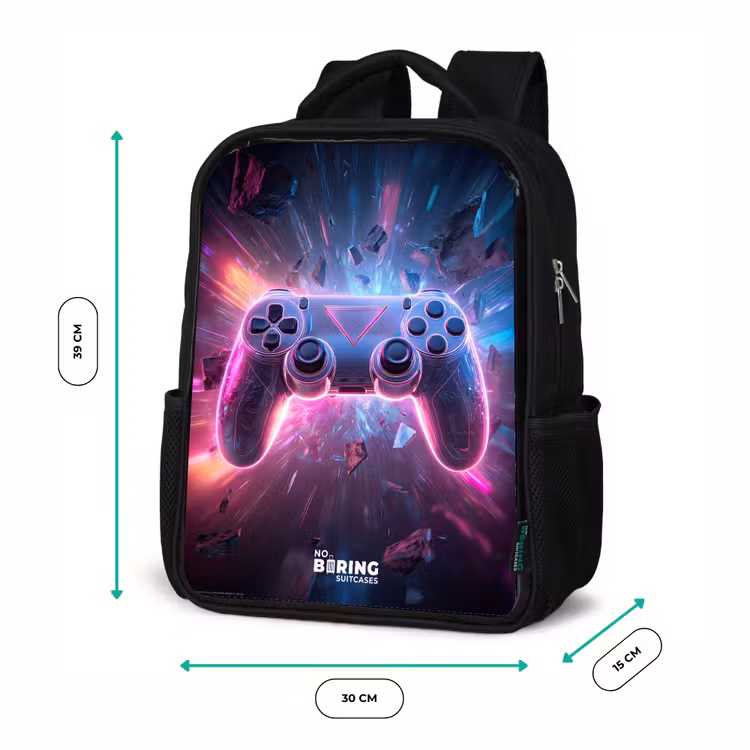 Kinderrugzak - Zwart - Game - Controller - Neon — 5