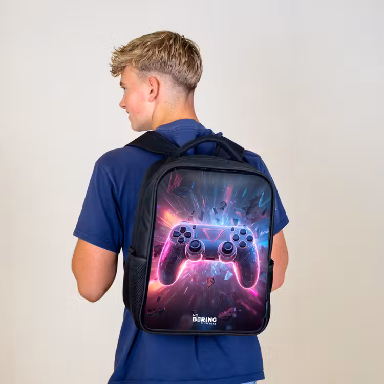 Kinderrugzak - Zwart - Game - Controller - Neon — 6