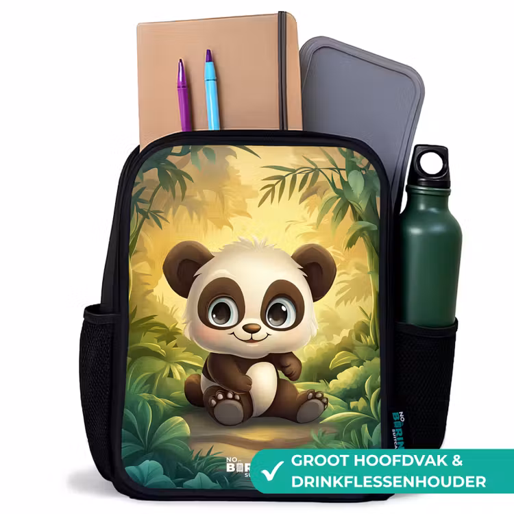 Kinderrugzak - Zwart - Panda - Bamboebos - Groen — 4