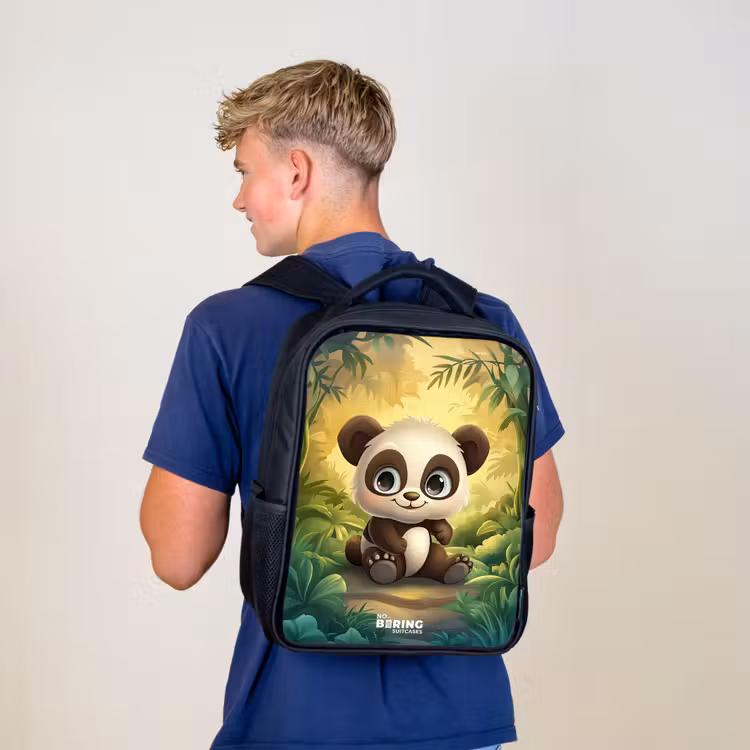 Kinderrugzak - Zwart - Panda - Bamboebos - Groen — 6
