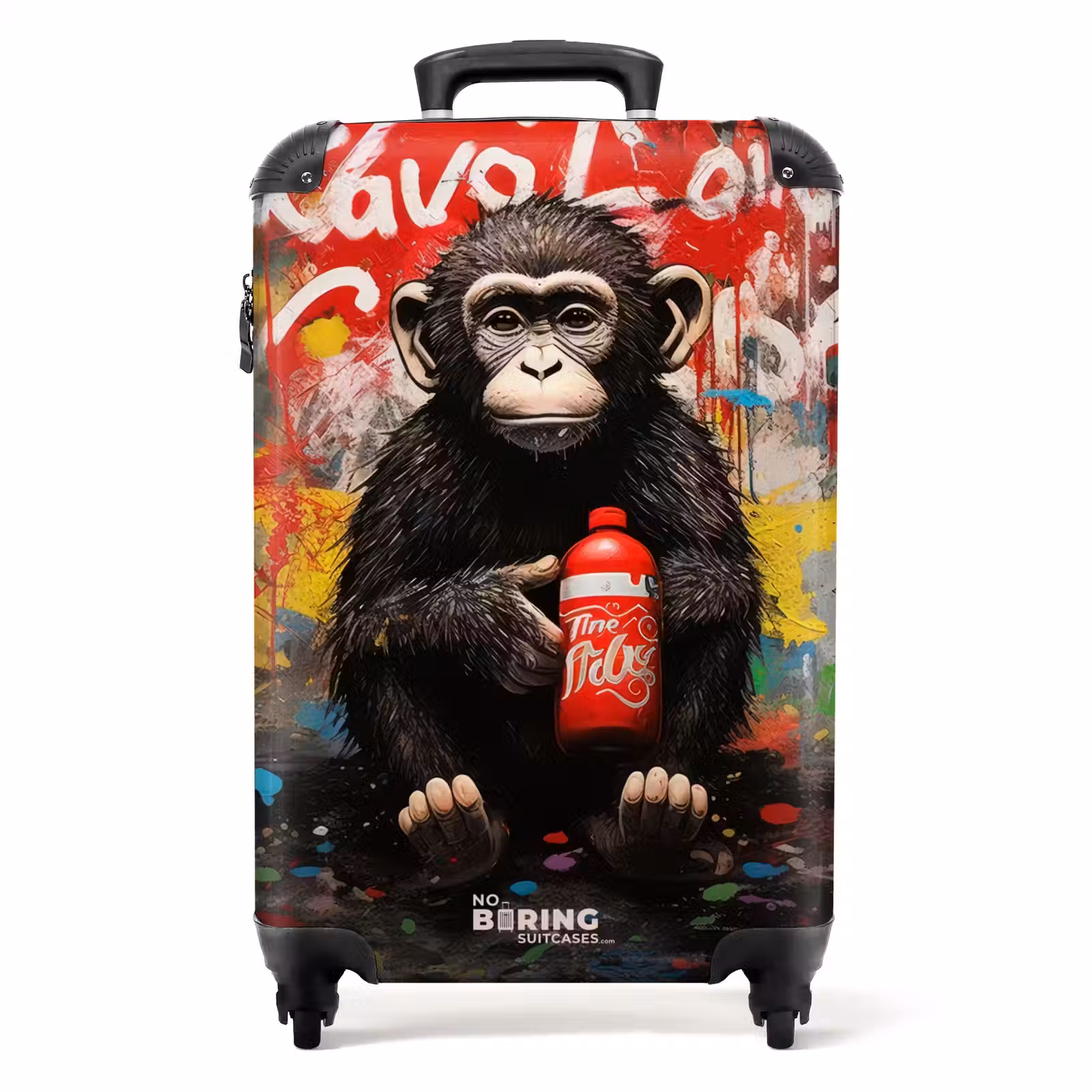 Koffer - Chimpansee voor graffiti muur — 1