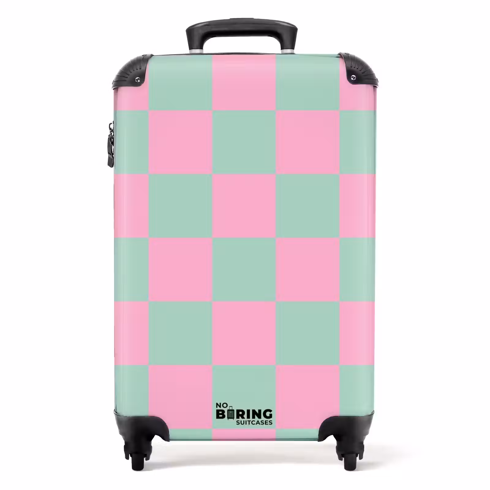 Koffer - Squares - Roze/Mintblauw — 1